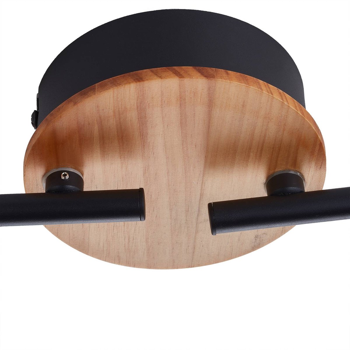Plafonnier en métal traditionnelleLED, Manel bois clair, noir, blanc, LINDBY