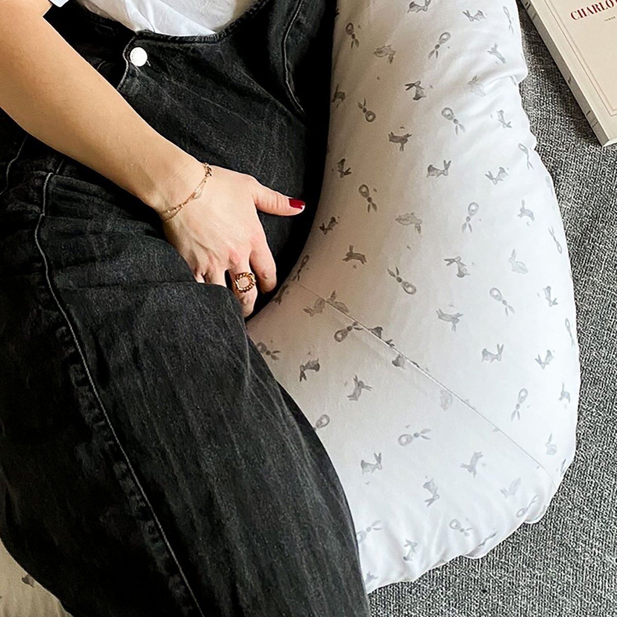 Coussin de maternité blanc, gris, CANDIDE