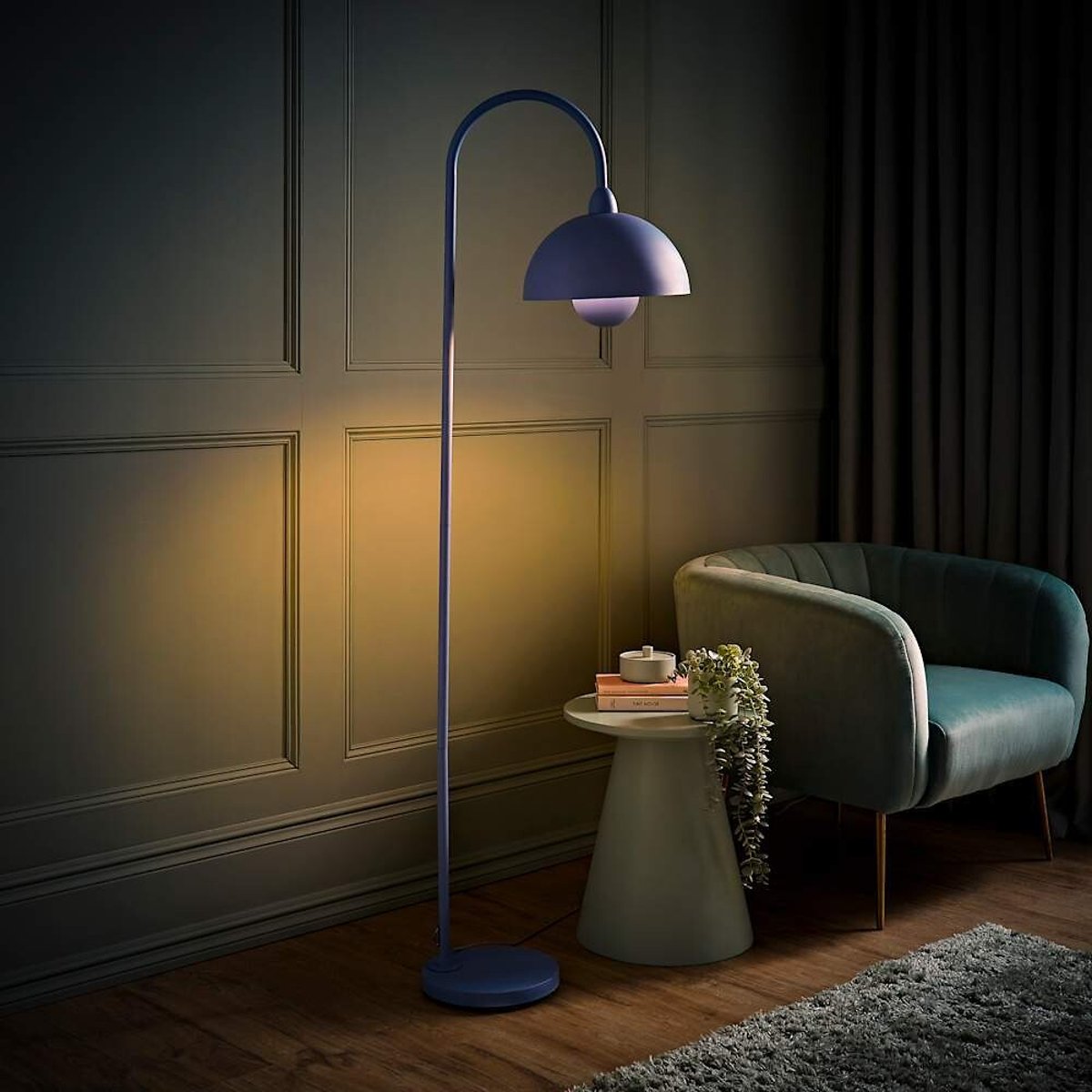 Tiffany Arched Dome Metal Floor Lamp blue, SO'HOME