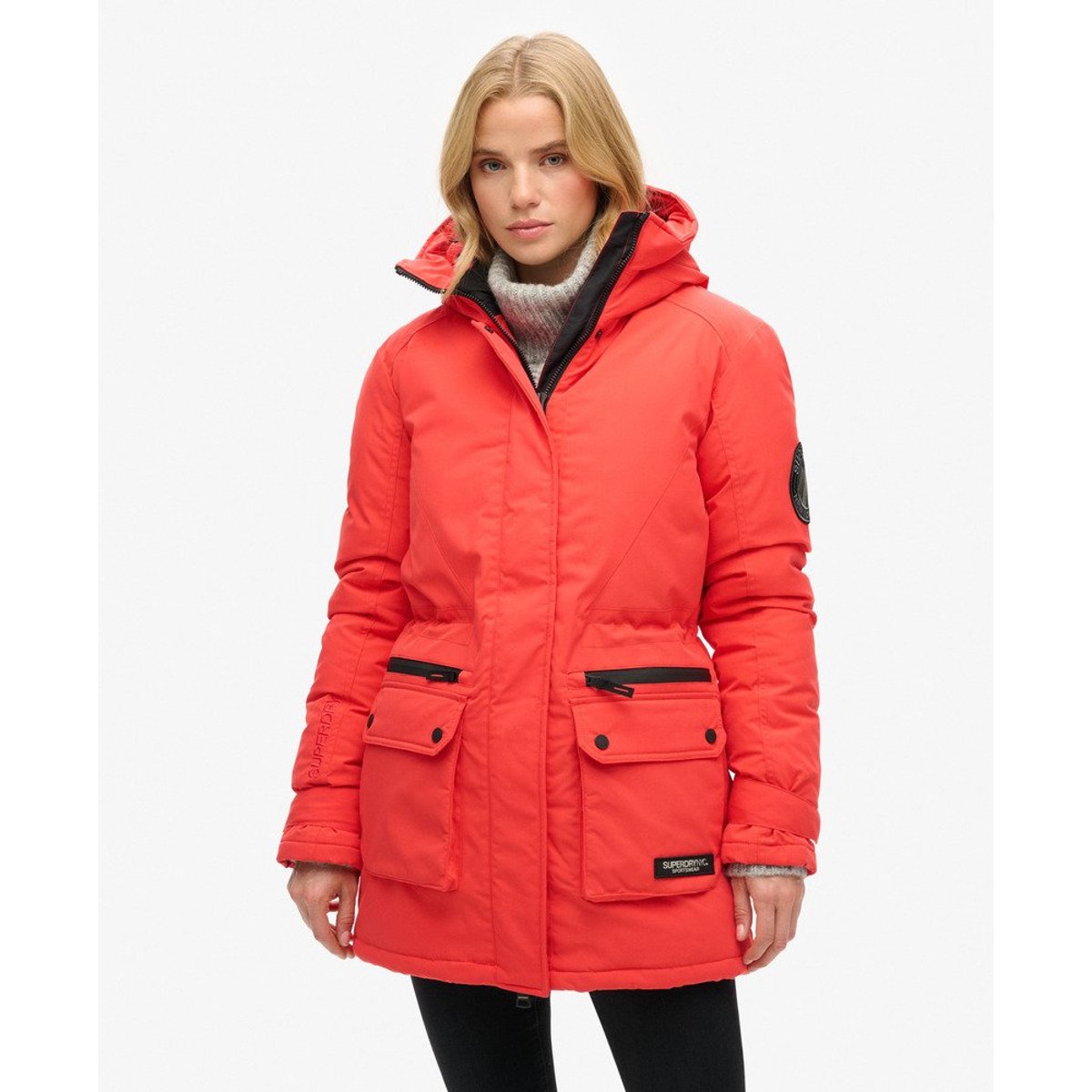 Parka matelassée City rouge soleil couchant, SUPERDRY