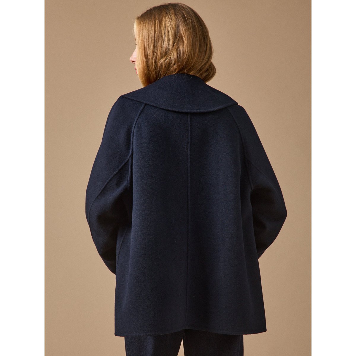 Manteau lainage double face encre, CYRILLUS