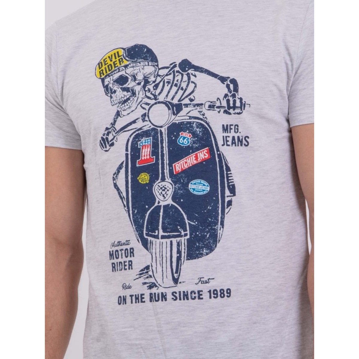 T-shirt Col Rond Pur Coton Nabalex gris, RITCHIE
