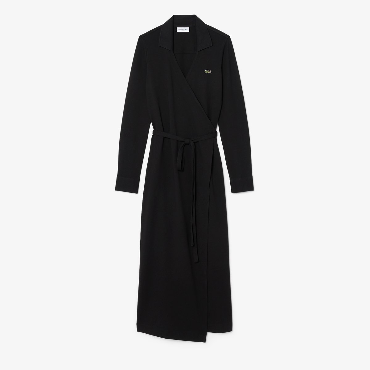 Robe polo portefeuille mini Piqué stretch noir-031, LACOSTE