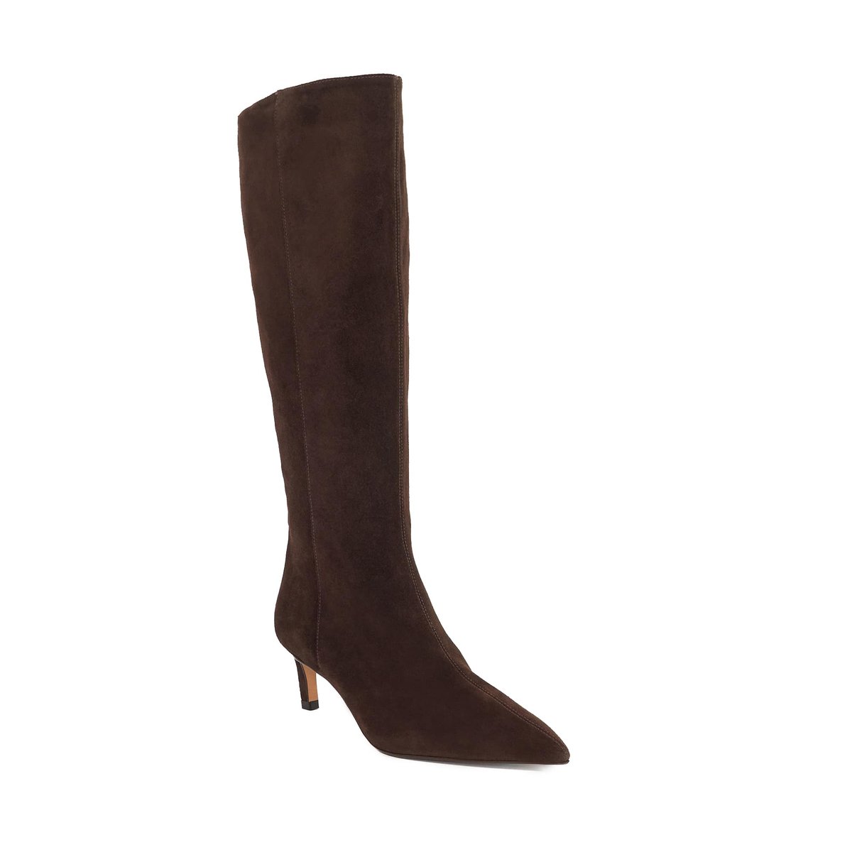 Bottes hauteur genou à talon bobine - SMOOTHLY brown-suede, DUNE LONDON