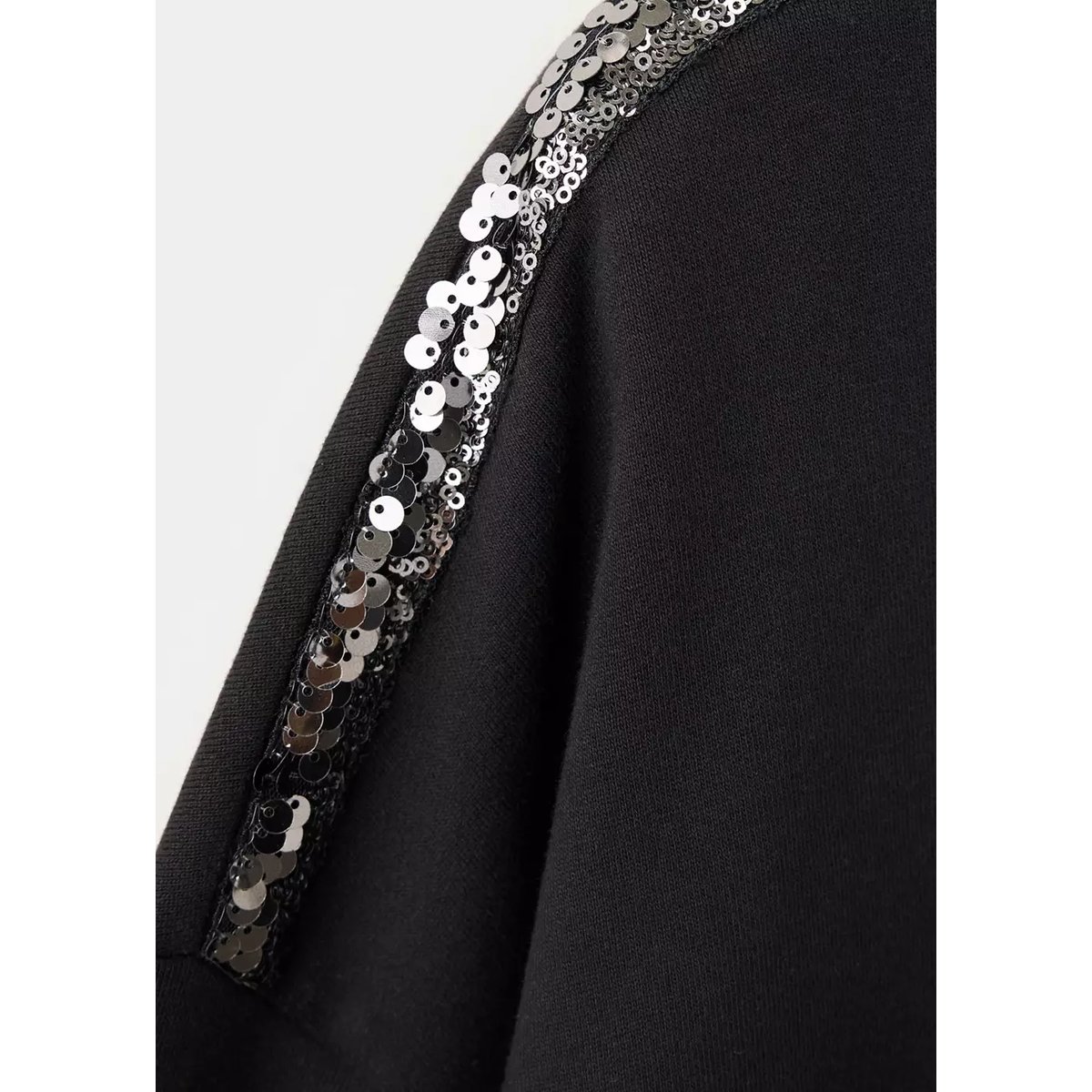 Sweat coton détail sequins noir, MANGO TEEN