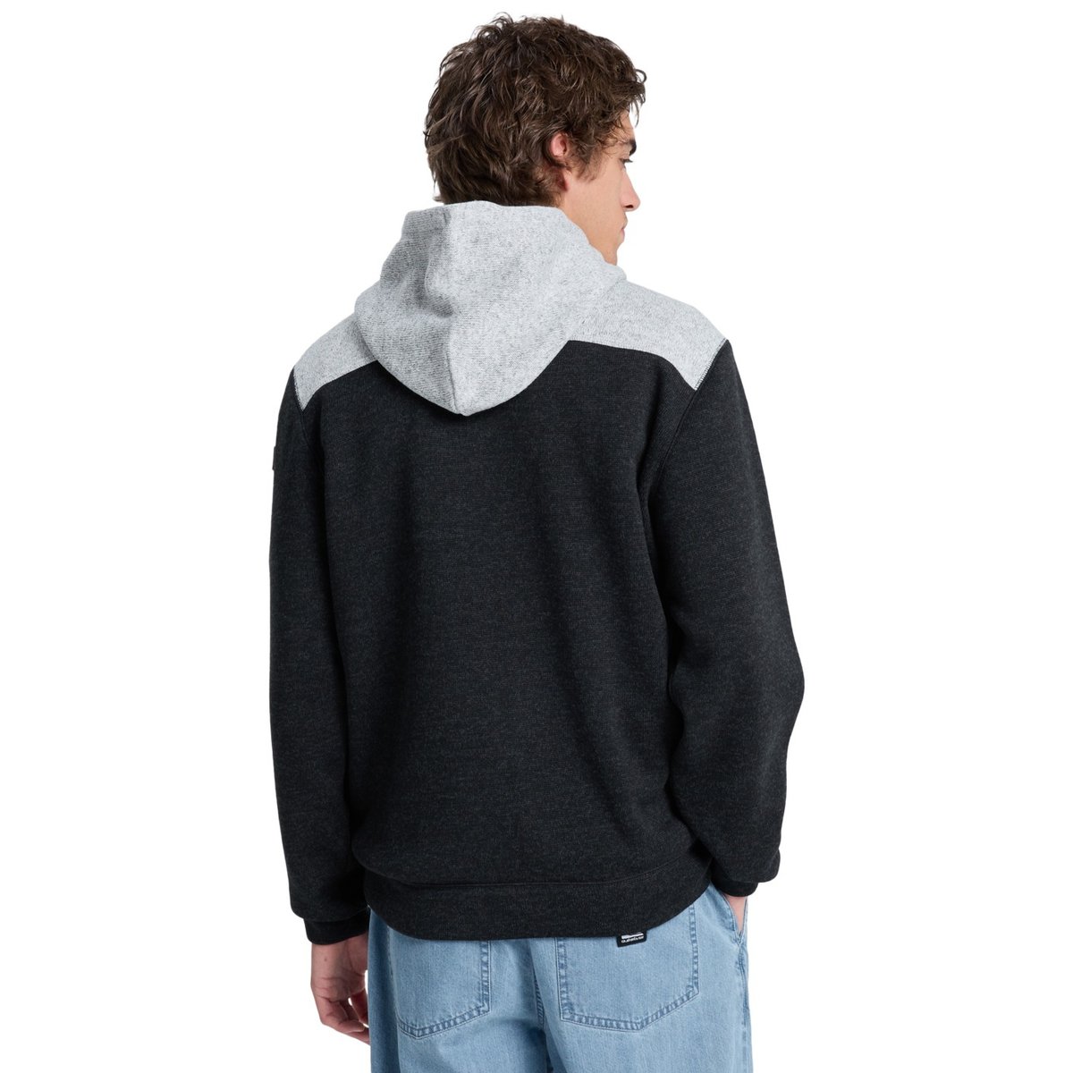 Sweat à capuche zippé KELLER BLOCK ZIP noir black heather, QUIKSILVER