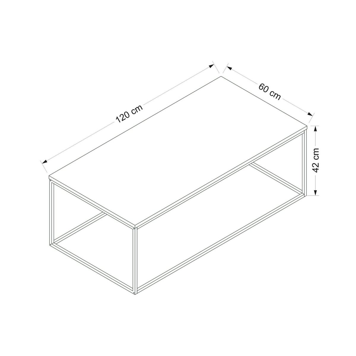Table basse rectangulaire minimaliste effet noyer JENA bois naturel, PIER IMPORT