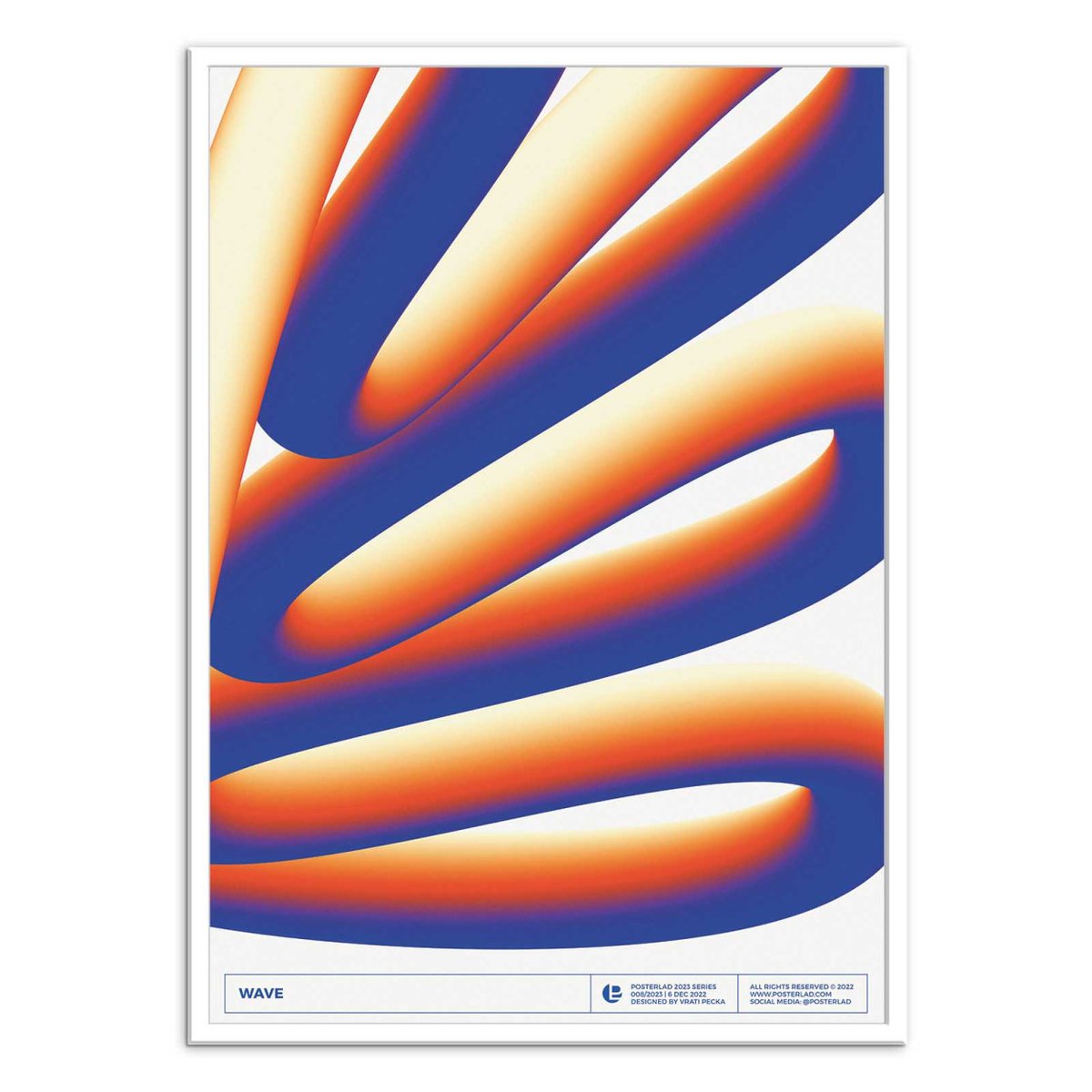Affiche d'art - Blue wave - Posterlad couleur unique, WALL EDITIONS