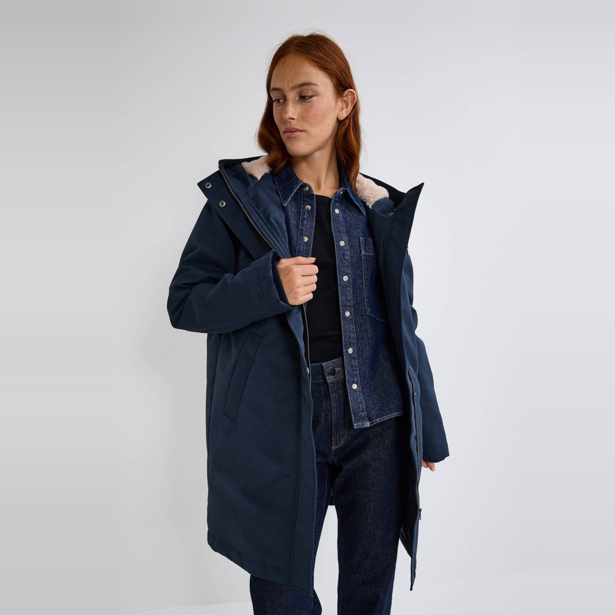 Parka à capuche avec imitation fourrure marine, MONOPRIX