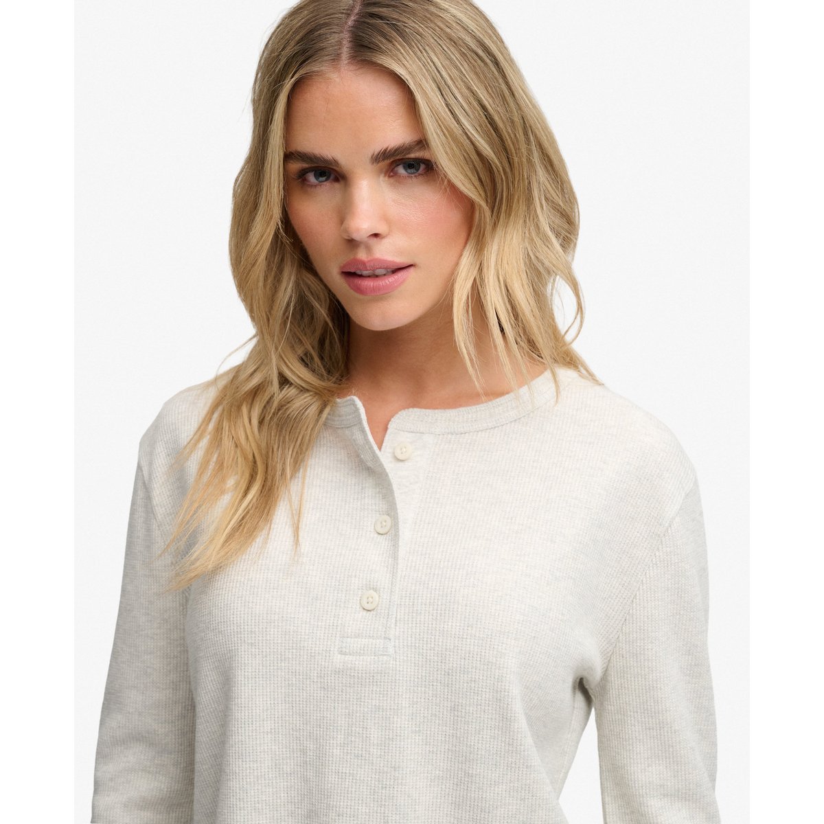 Top Athletic Essential Gaufré Coupe Ajustée beige avoine chiné, SUPERDRY