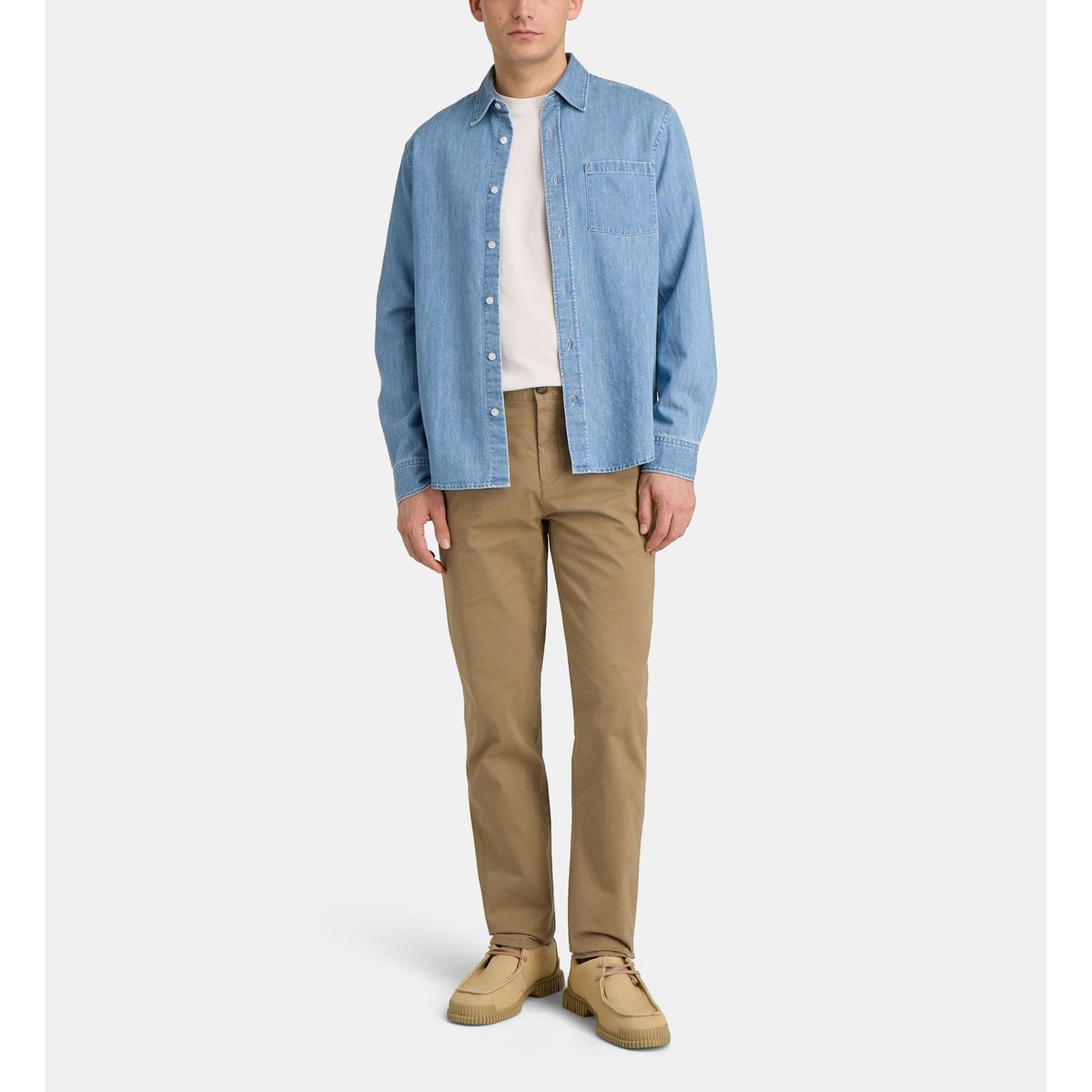Pantalon chino chinim slim en coton beige foncé, GALERIES LAFAYETTE