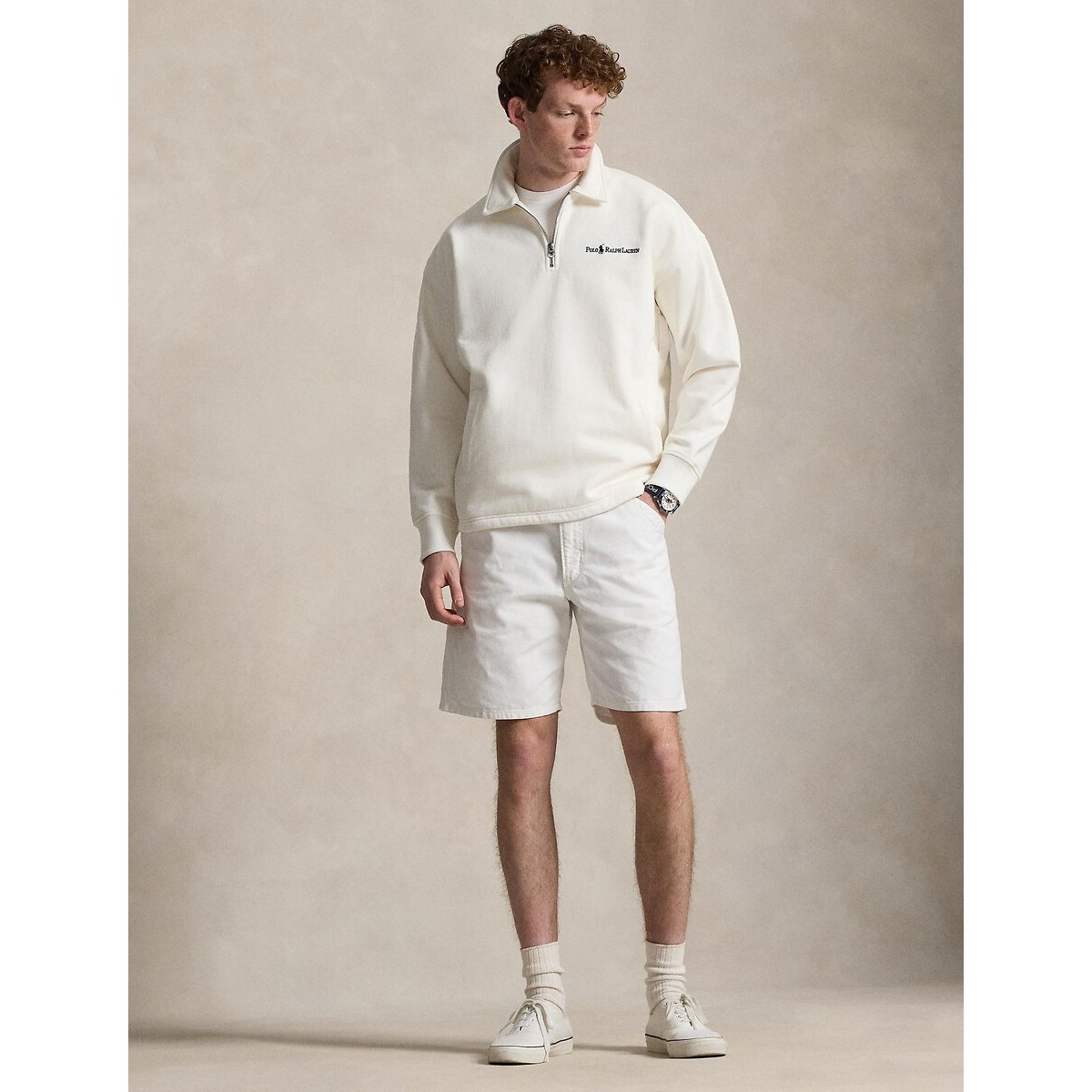 Sweat col zippé ecru, POLO RALPH LAUREN