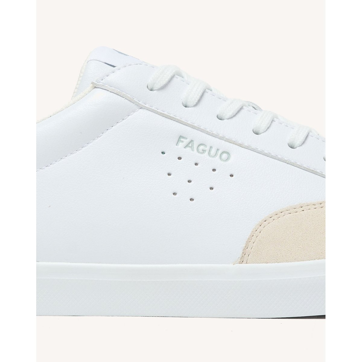 Tennis basses blanc et bleu marine, FAGUO