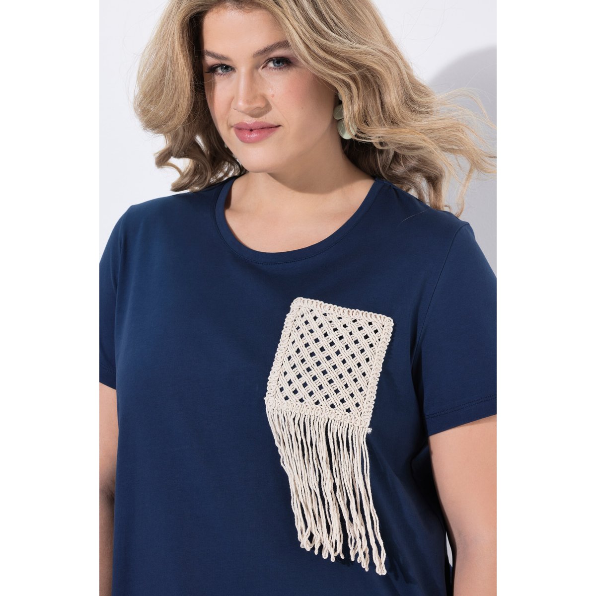 T-shirt en coton bio marine, ULLA POPKEN