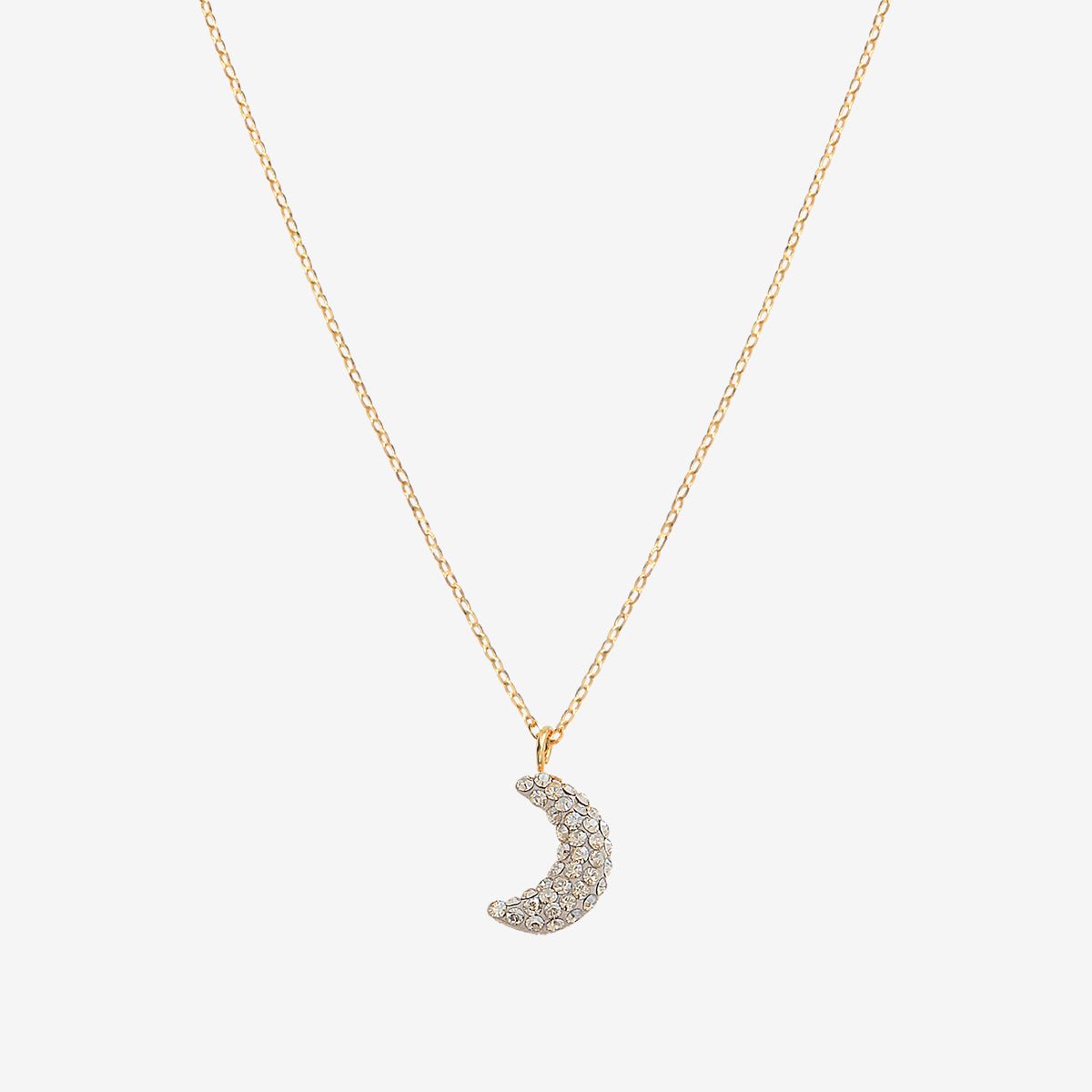 Collier doré golden shadow moon - kuchi cristal beige, CAROLINE NAJMAN