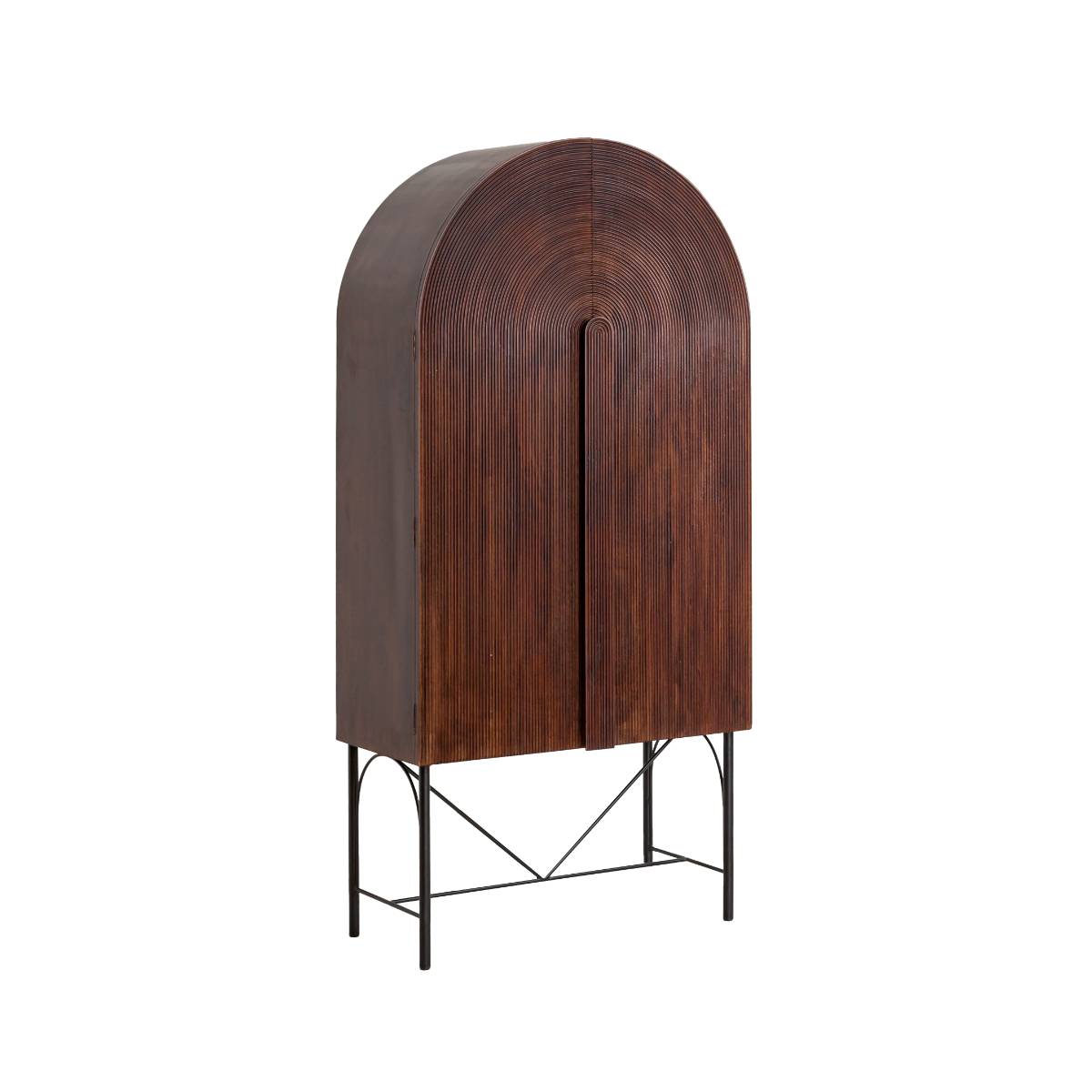 Armoire en bois de manguier ovale JULIO bois foncé, MADE IN MEUBLES