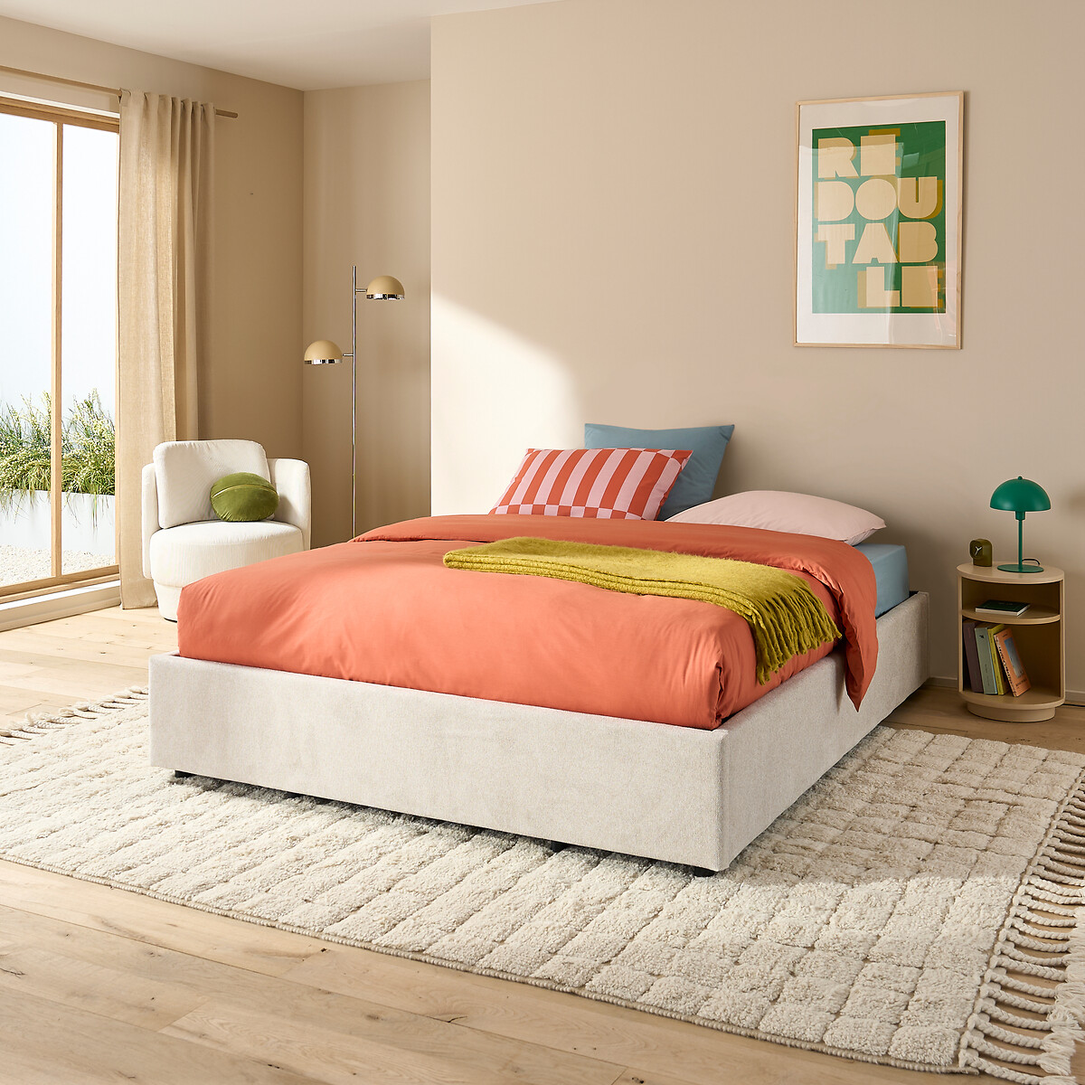 Lit coffre avec sommier relevable, Papilla beige, LA REDOUTE INTERIEURS