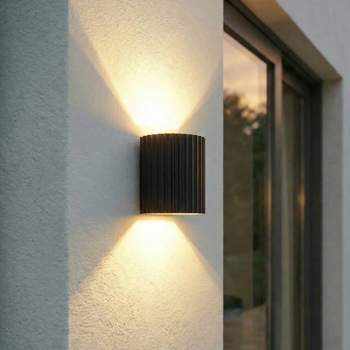 Applique extérieure en aluminium moderneLED noir, LINDBY