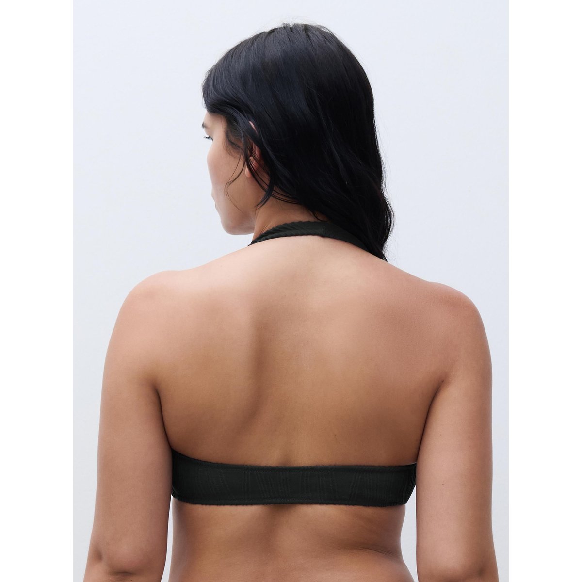 Haut de maillot de bain sans armature plongeant coques amovibles SWIM ONE SIZE noir, CHANTELLE PULP