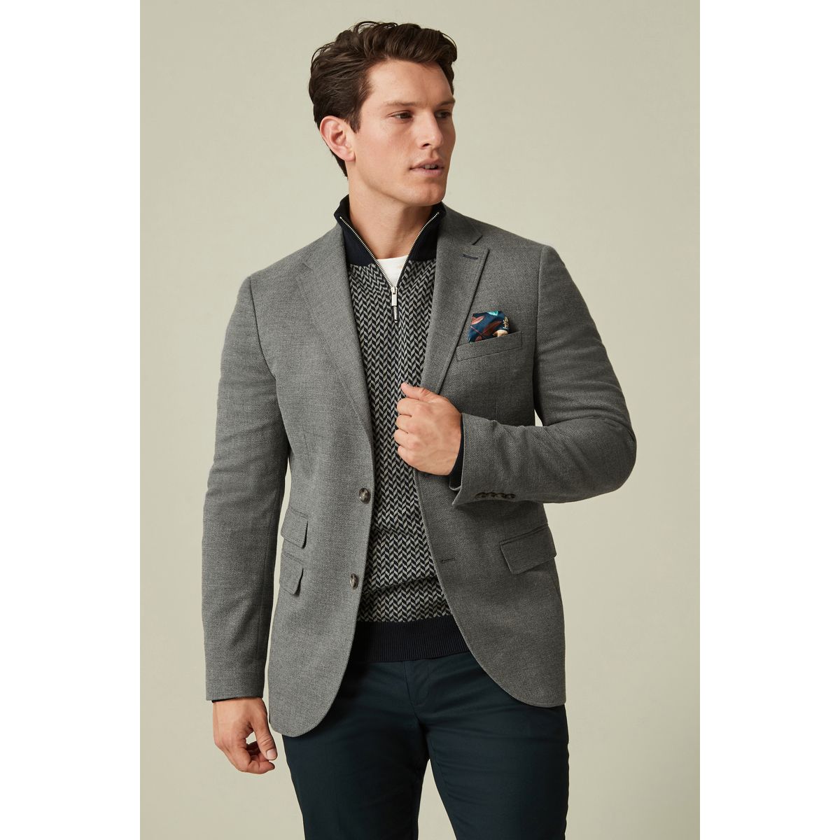 Blazer habillé texturé gris, NEXT