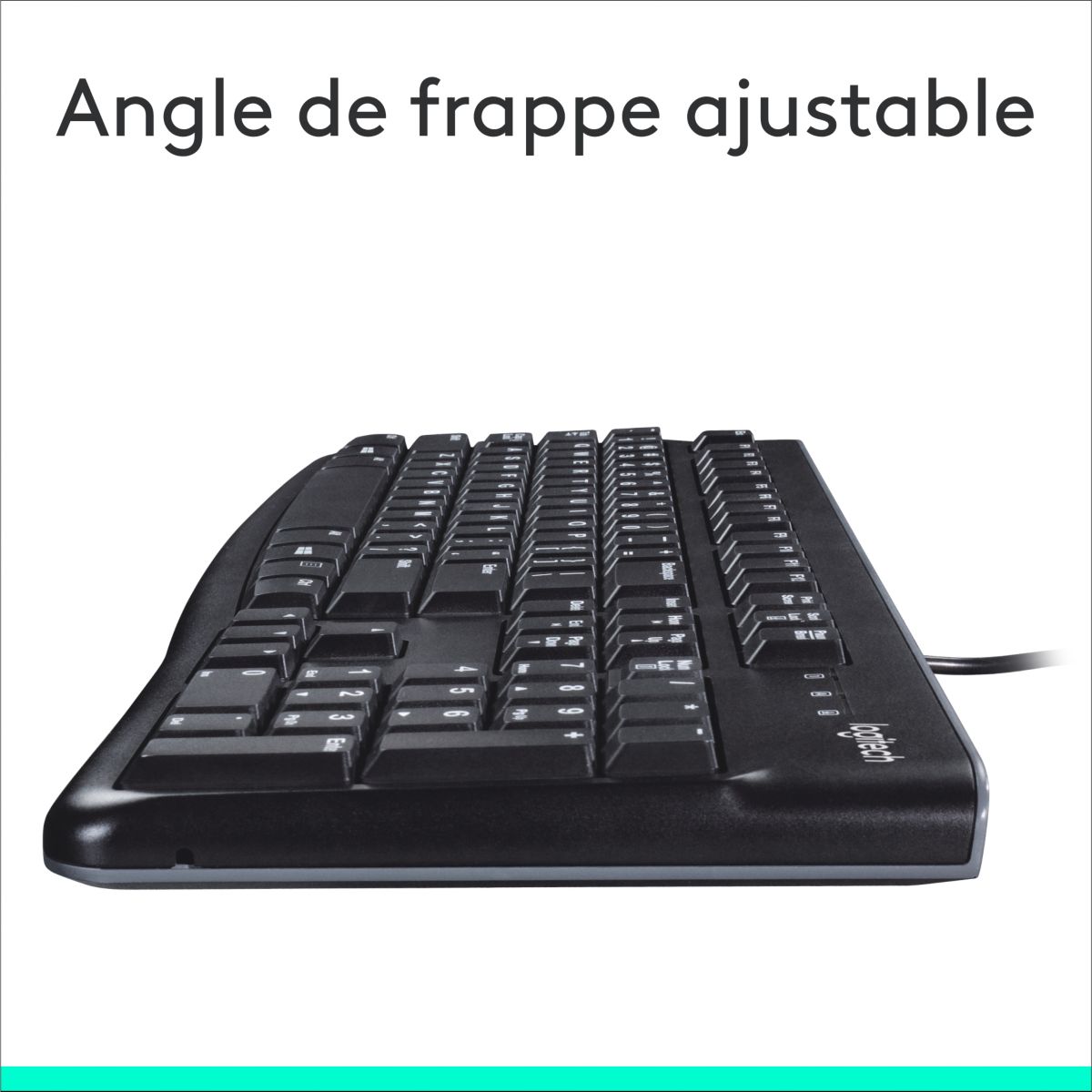 Clavier filaire K120 USB touches silencieuses couleur unique, LOGITECH