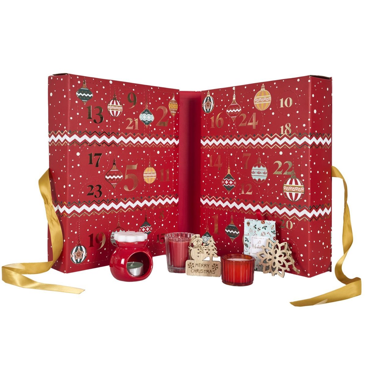 Calendrier de l'Avent 24 surprises de Noël rouge, THE HOME DECO FACTORY