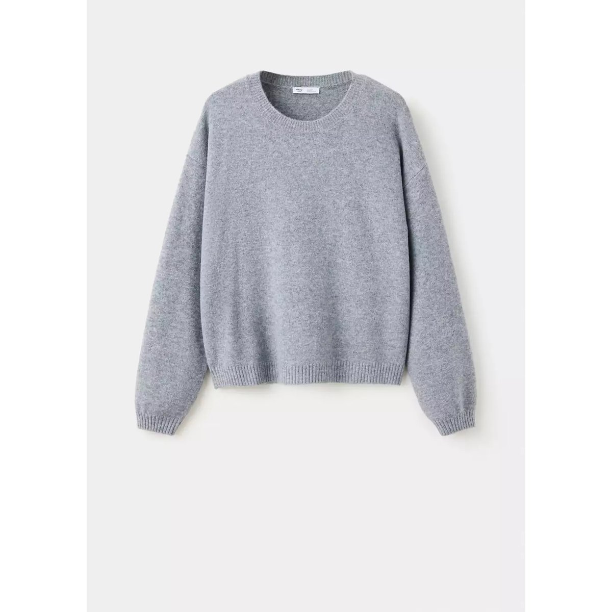 Pull-over col côtelé gris chiné moyen, MANGO TEEN