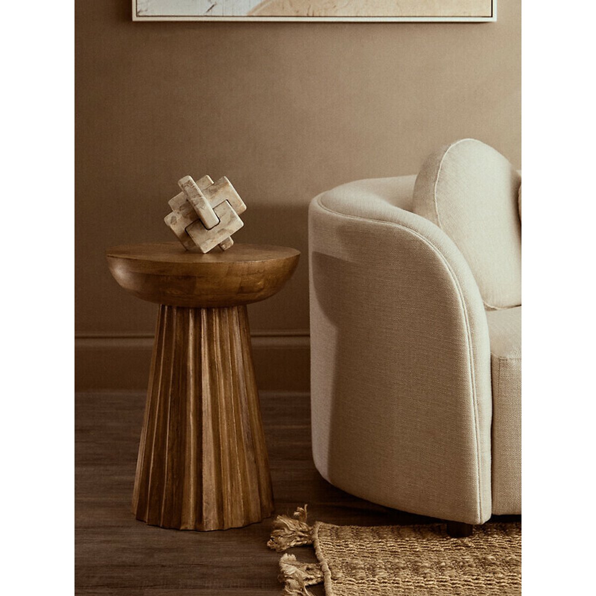 Decor Marble Knot Sculpture in Chocolate brown , FIFTY FIVE SOUTH