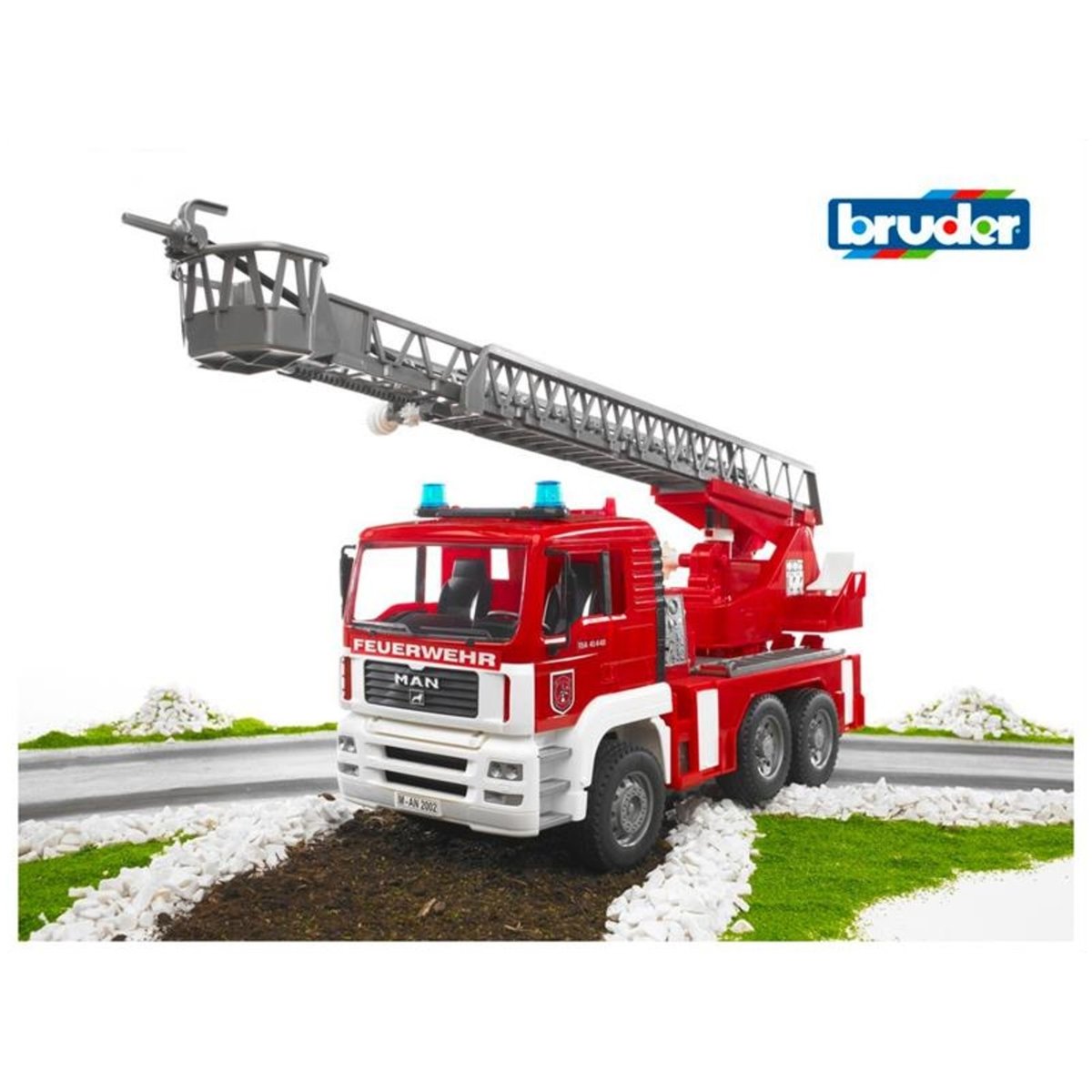 Camion de pompiers MAN avec pompe à eau multicolore, BRUDER