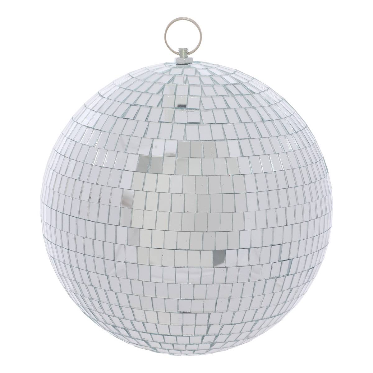 Boule de Noël disco en verre argenté D. 200 mm argent, FEERIC LIGHTS & CHRISTMAS