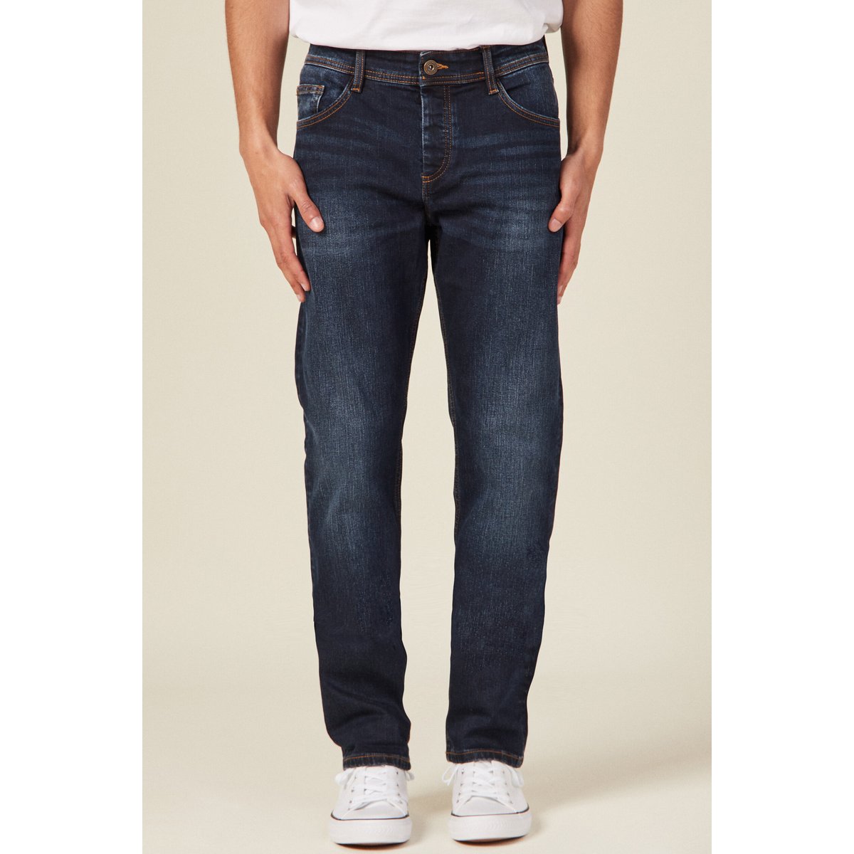 Jeans straight longueur 32 denim brut, BONOBO