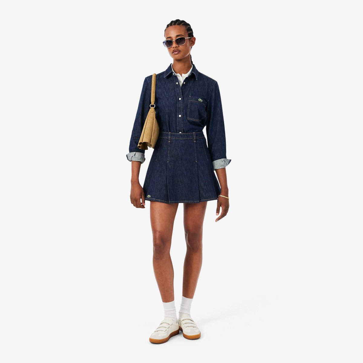 Chemise denim léger regular fit bleu-rne, LACOSTE