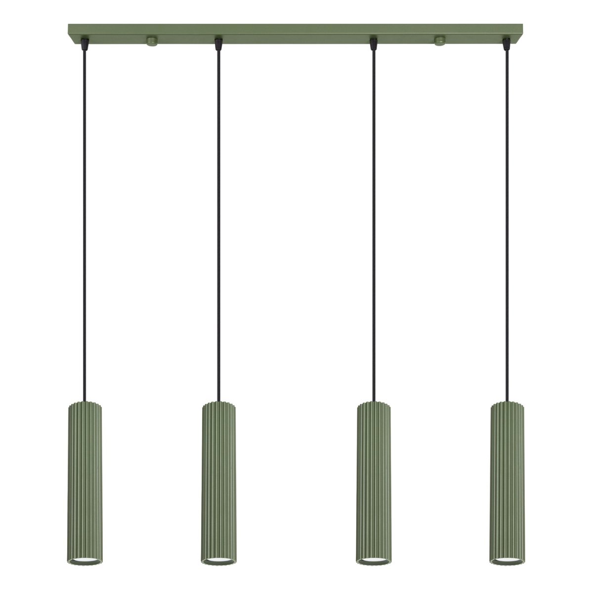 Suspension Aluminium Vert Olive GU10 4 Karbon vert olive, EDEN