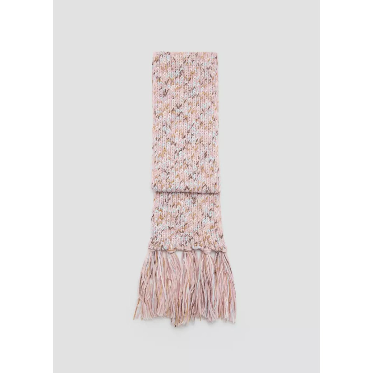 Écharpe tressée à franges rose pâle, MANGO KIDS