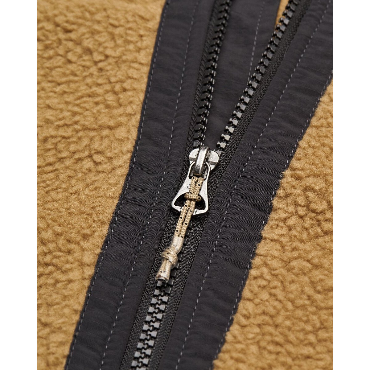 Veste polaire zippée avec capuche camel/bleu, QUIKSILVER