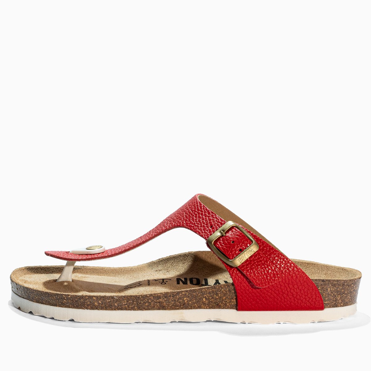 Tongs en cuir MERCURE red, BAYTON