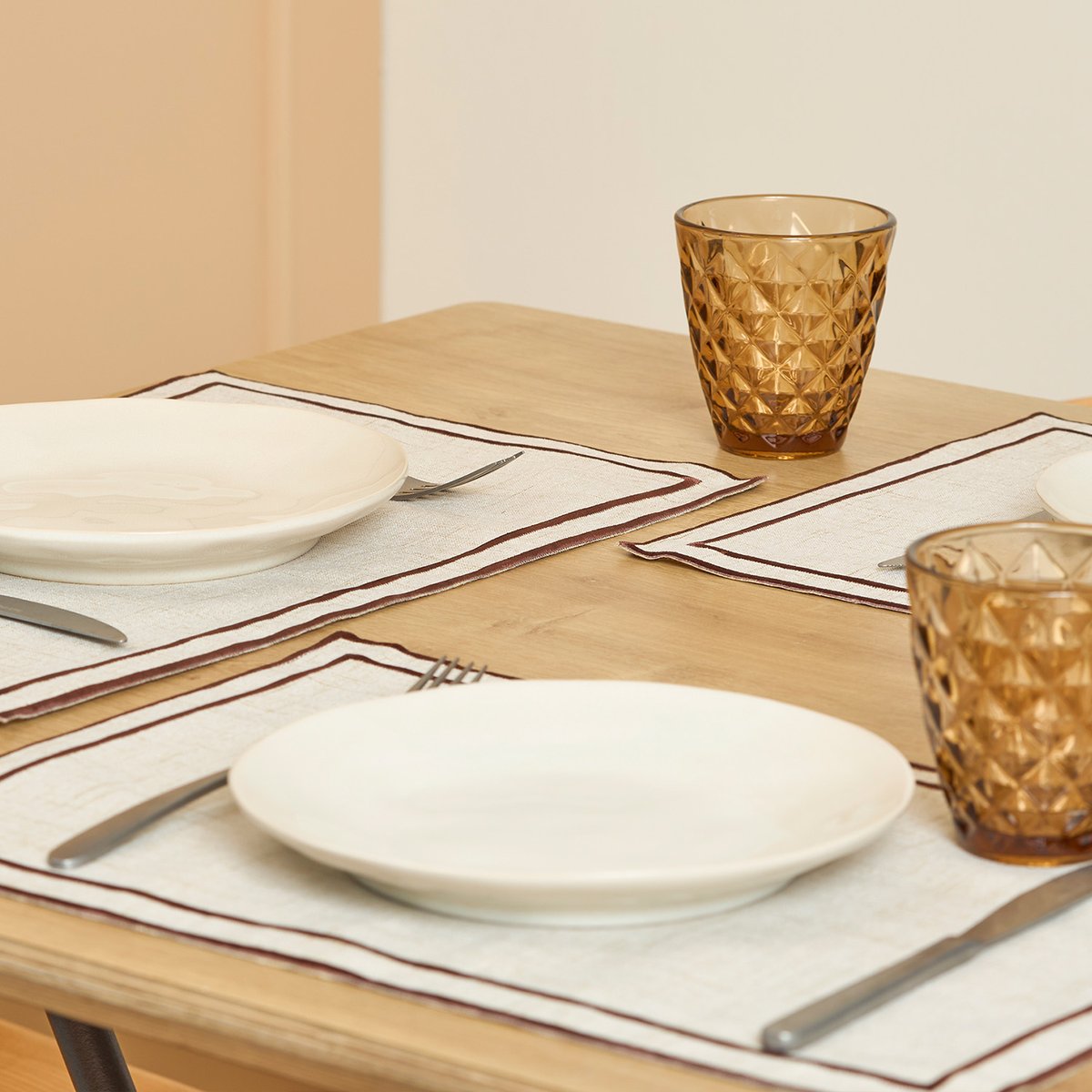 Lot de 4 assiettes ROCCA beige, SALT & PEPPER