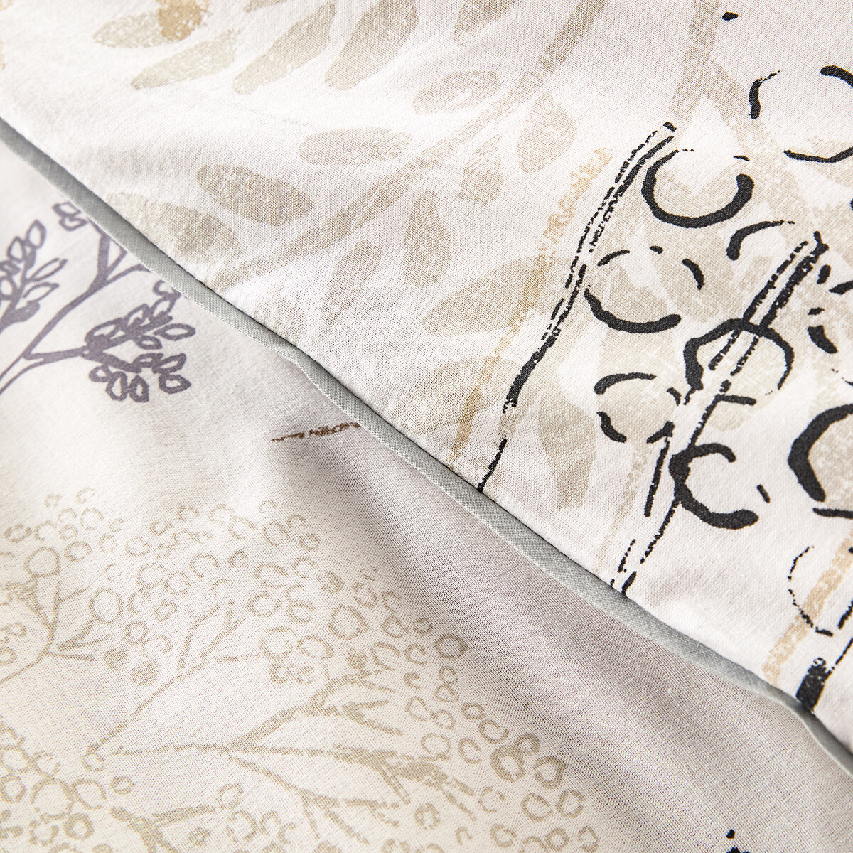 Housse de couette coton, Romarin imprimé fond blanc, LA REDOUTE INTERIEURS