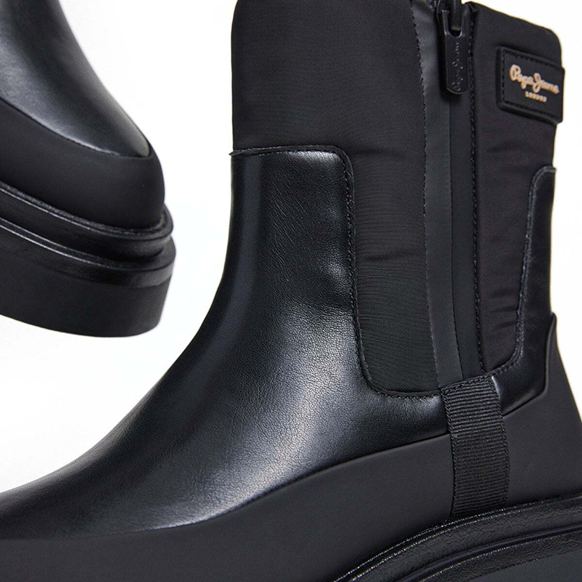 Bottes Chelsea En Simili Cuir noir, PEPE JEANS