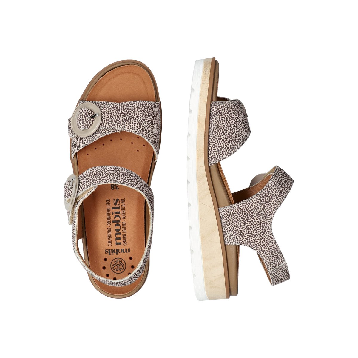 Sandales en cuir MYRANDA gris 5142, MEPHISTO