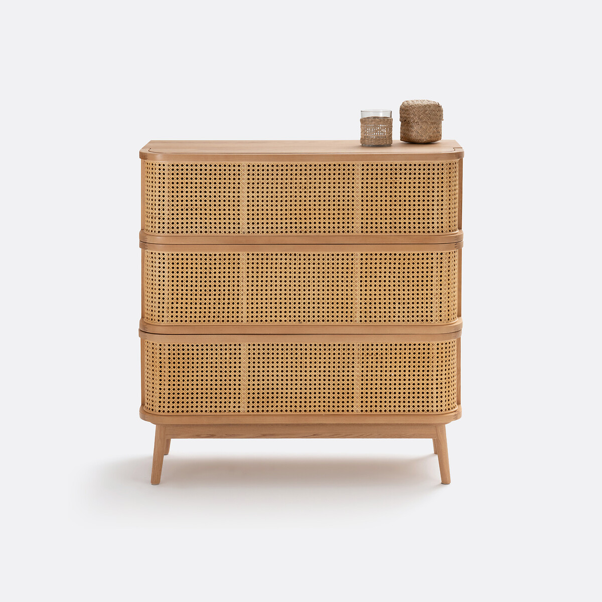Commode 3 tiroirs en cannage Laora naturel, LA REDOUTE INTERIEURS