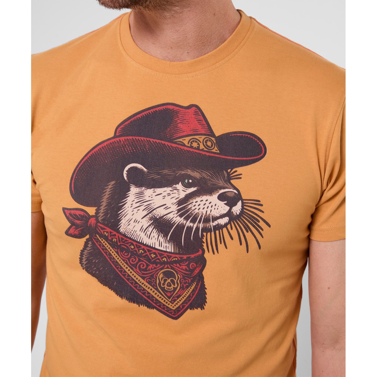 T-shirt Imprimé Loutre Cowboy marron, JOE BROWNS
