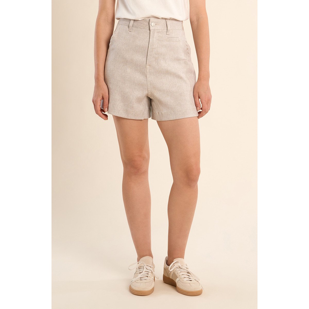 Mini short fluide beige, MOLLY BRACKEN
