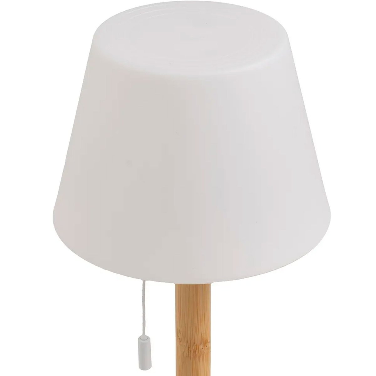 Lampe à poser bambou LED à tirette sans fil 15x15x28cm bois, WADIGA
