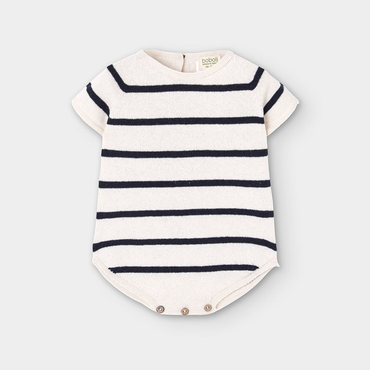 Barboteuse à rayures pour bébé blanc, BOBOLI
