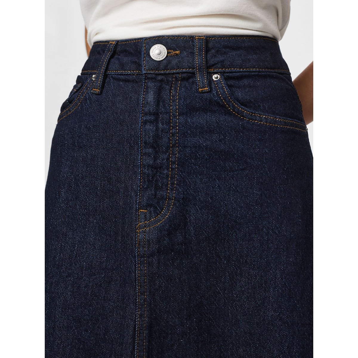 Jupe En Jean dark blue denim, PIECES