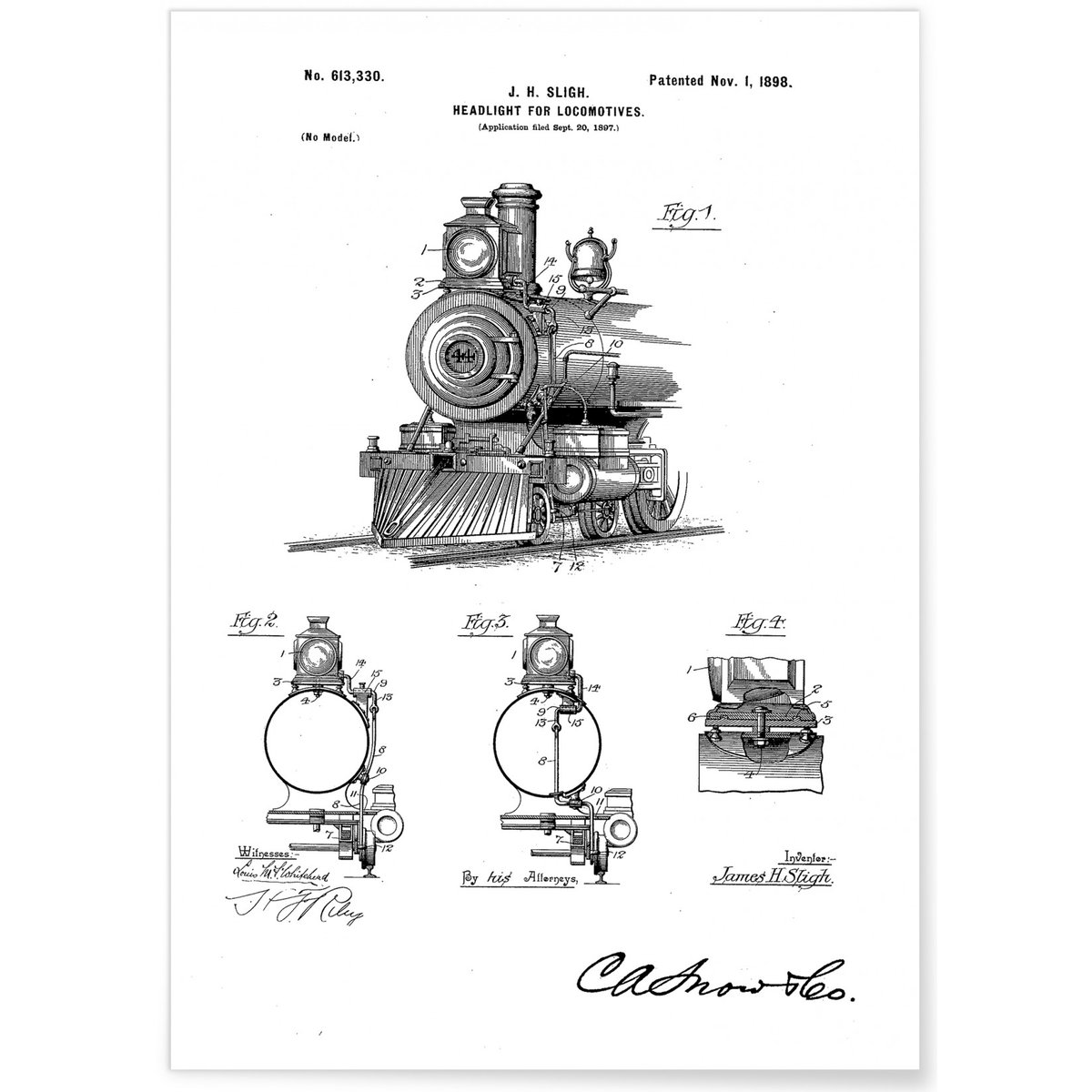 Affiche Brevet Locomotive blanc, L'AFFICHERIE