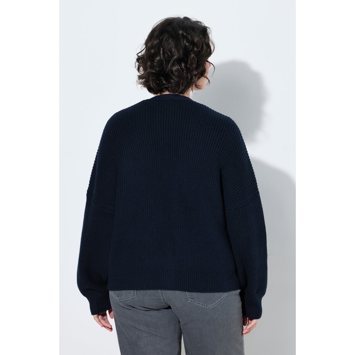 Cardigan sans fermeture, à manches longues marine, ULLA POPKEN