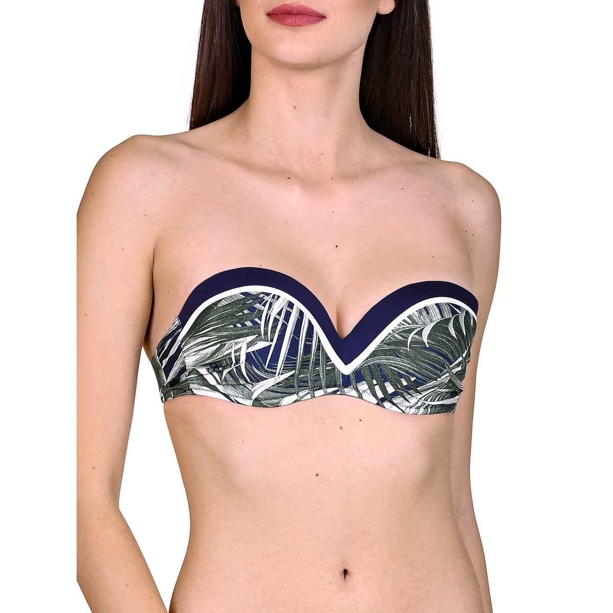 Haut maillot de bain bandeau Buenos Aires bleu, LISCA