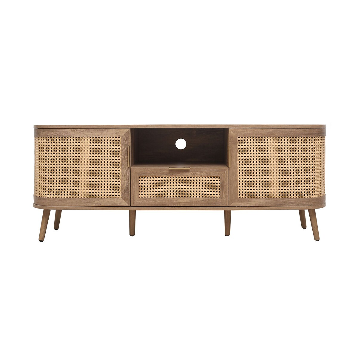 Naya Rattan 2 Door 1 Drawer TV Unit natural oak, SO'HOME